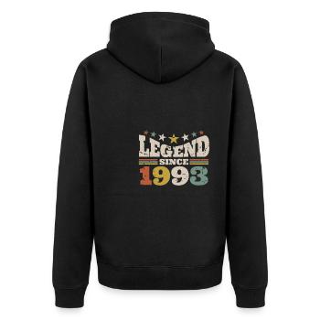 Légende depuis 1993 30e anniversaire Cadeau de chemise - Veste à capuche bio Premium Unisexe - noir - Dos - Nico (187cm)