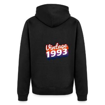 Vintage 1993 30th Birthday Shirt Cadeau - Veste à capuche bio Premium Unisexe - noir - Dos - Nico (187cm)