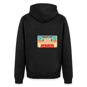 Vintage Retro 1963 60th Birthday Shirt Cassette - Veste à capuche bio Premium Unisexe - noir - Dos - Nico (187cm)