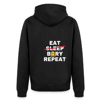 Manger Dormir Enterrer Chemise répétée GEschenk - Veste à capuche bio Premium Unisexe - noir - Dos - Nico (187cm)