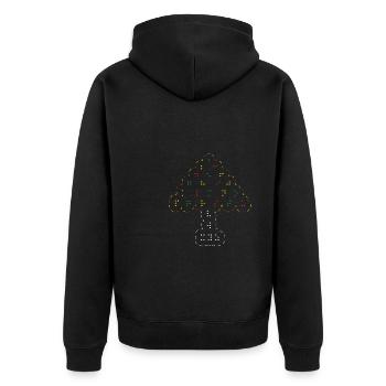 Weihnachtsbaum Ugly Christmas Blindenschrift - Unisex Premium Bio Zip Hoodie - Schwarz - Hinten - Nico (187cm)