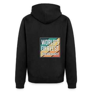 Worlds Okayest Barman Shirt Bartender Cadeau - Veste à capuche bio Premium Unisexe - noir - Dos - Nico (187cm)