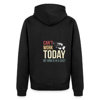 Cant Work Today - Unisex Premium Organic Zip Hoodie - black - Back - Nico (187cm)