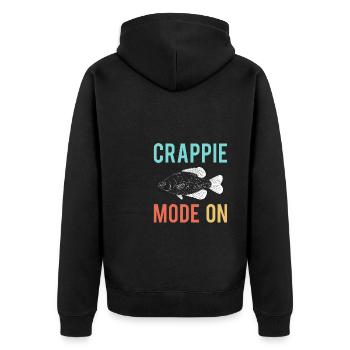 Crappie Fashion On Shirt Gift - Unisex Premium Organic Zip Hoodie - black - Back - Nico (187cm)