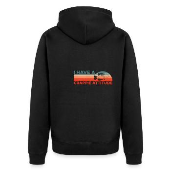 Vintage Retro I Have A Crappie Attitude Shirt - Unisex Premium Organic Zip Hoodie - black - Back - Nico (187cm)