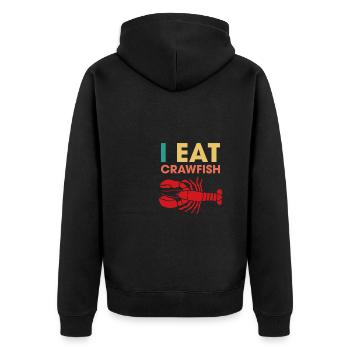 I Eat Crawfish - Unisex Premium Organic Zip Hoodie - black - Back - Nico (187cm)