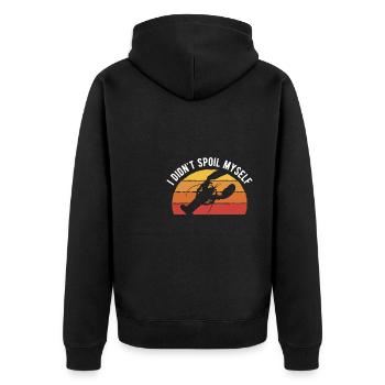 I Didnt Spil Myself Shirt Crawfish - Unisex Premium Bio Zip Hoodie - Schwarz - Hinten - Nico (187cm)
