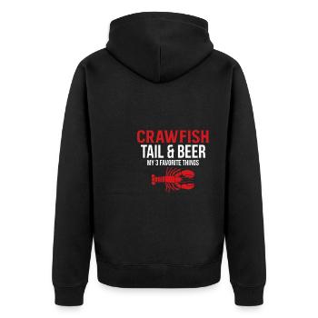 Crawfish Tail & Beer - Unisex Premium Organic Zip Hoodie - black - Back - Nico (187cm)
