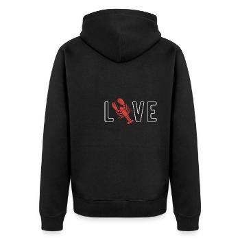 Love Crawfish Shirt Gift - Unisex Premium Organic Zip Hoodie - black - Back - Nico (187cm)