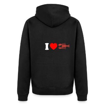 J’aime le cadeau de chemise d’écrevisse - Veste à capuche bio Premium Unisexe - noir - Dos - Nico (187cm)