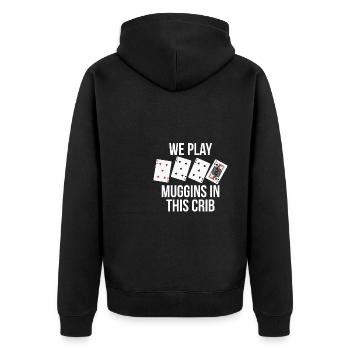 Nous jouons aux Muggins dans ce club de cribbage - Veste à capuche bio Premium Unisexe - noir - Dos - Nico (187cm)