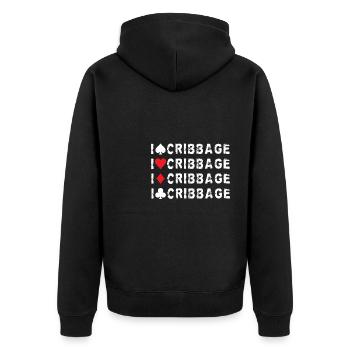 J’aime Cribbage Shirt Cadeau - Veste à capuche bio Premium Unisexe - noir - Dos - Nico (187cm)