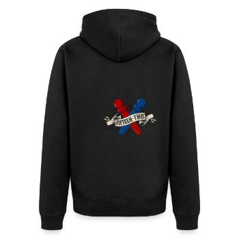 Fifteen Two Cribbage Shirt Geschenk - Unisex Premium Bio Zip Hoodie - Schwarz - Hinten - Nico (187cm)
