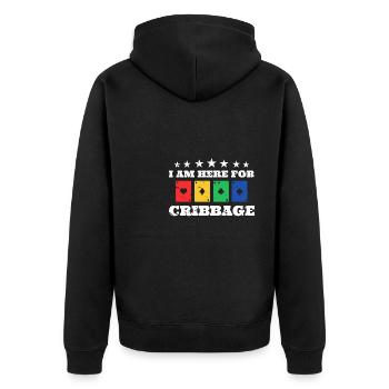 Je suis ici pour le cadeau de chemise Cribbage - Veste à capuche bio Premium Unisexe - noir - Dos - Nico (187cm)