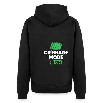 Cribbage Fashion On Shirt Gift - Unisex Premium Organic Zip Hoodie - black - Back - Nico (187cm)