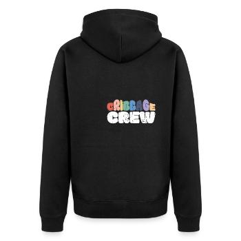 Cribbage Crew Shirt Geschenk - Unisex Premium Bio Zip Hoodie - Schwarz - Hinten - Nico (187cm)