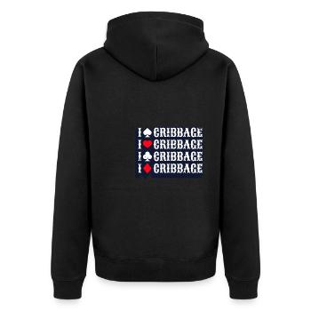 J’aime Cribbage Shirt Cadeau - Veste à capuche bio Premium Unisexe - noir - Dos - Nico (187cm)