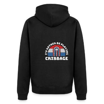 Je préfère jouer au cadeau de chemise de cribbage - Veste à capuche bio Premium Unisexe - noir - Dos - Nico (187cm)