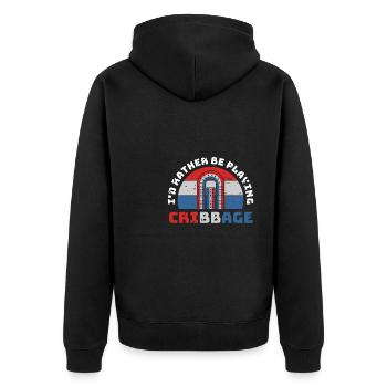 Je préfère jouer au cadeau de chemise de cribbage - Veste à capuche bio Premium Unisexe - noir - Dos - Nico (187cm)