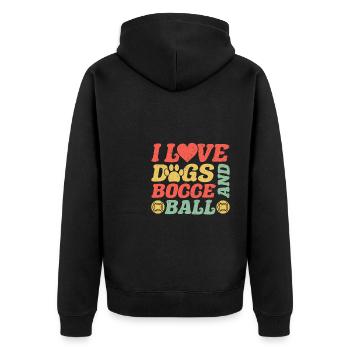 J’aime les chiens et la pétanque Dog Sitter - Veste à capuche bio Premium Unisexe - noir - Dos - Nico (187cm)