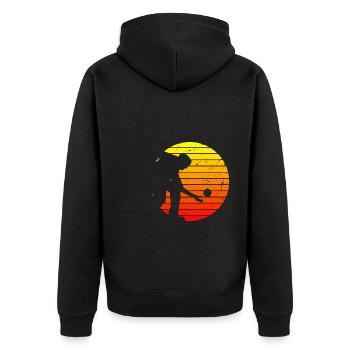 Chemise de pétanque rétro vintage - Veste à capuche bio Premium Unisexe - noir - Dos - Nico (187cm)