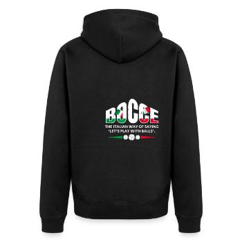 Bocce Shirt Gift Boccia Player - Unisex Premium Organic Zip Hoodie - black - Back - Nico (187cm)