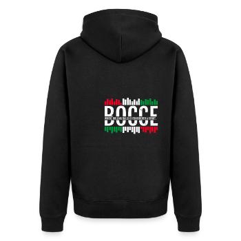 Bocce Shirt Gift Boccia Player - Unisex Premium Organic Zip Hoodie - black - Back - Nico (187cm)