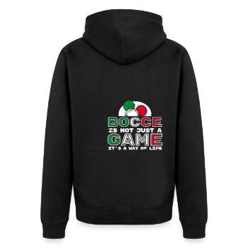 La pétanque n’est pas seulement un jeu, c’est un mode de vie - Veste à capuche bio Premium Unisexe - noir - Dos - Nico (187cm)