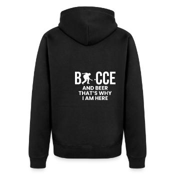 Bocce Shirt Gift Boccia Player - Unisex Premium Organic Zip Hoodie - black - Back - Nico (187cm)