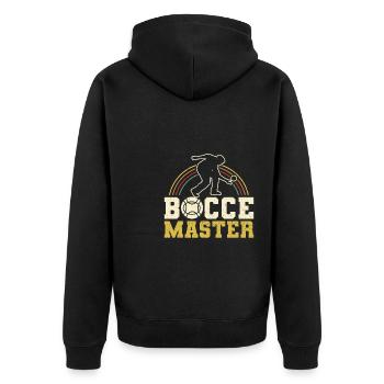 Bocce Master Shirt Gift Boccia Player - Unisex Premium Organic Zip Hoodie - black - Back - Nico (187cm)