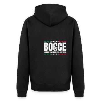 Cadeau de chemise de joueur de pétanque - Veste à capuche bio Premium Unisexe - noir - Dos - Nico (187cm)