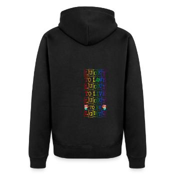 T-shirt LGBT de la Saint-Patrick - Veste à capuche bio Premium Unisexe - noir - Dos - Nico (187cm)