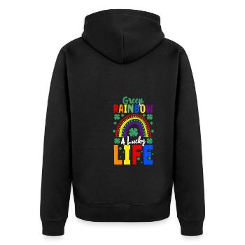 T-shirt LGBT de la Saint-Patrick - Veste à capuche bio Premium Unisexe - noir - Dos - Nico (187cm)
