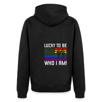 T-shirt LGBT de la Saint-Patrick - Veste à capuche bio Premium Unisexe - noir - Dos - Nico (187cm)