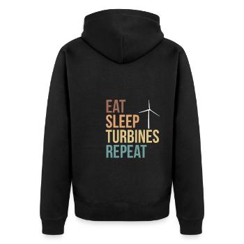 Eat Sleep Turbines Repeat Shirt Gift - Unisex Premium Organic Zip Hoodie - black - Back - Nico (187cm)