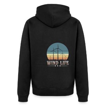 Wind Life Shirt Cadeau Éoliennes - Veste à capuche bio Premium Unisexe - noir - Dos - Nico (187cm)
