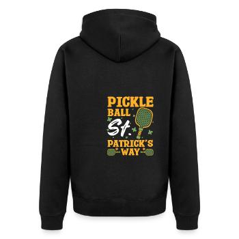 Joueur de pickleball Cadeau de chandail de la Saint-Patrick - Veste à capuche bio Premium Unisexe - noir - Dos - Nico (187cm)