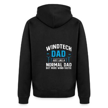 Windtech Dad Just Like A Normal Dad Vatertag Papa - Unisex Premium Bio Zip Hoodie - Schwarz - Hinten - Nico (187cm)