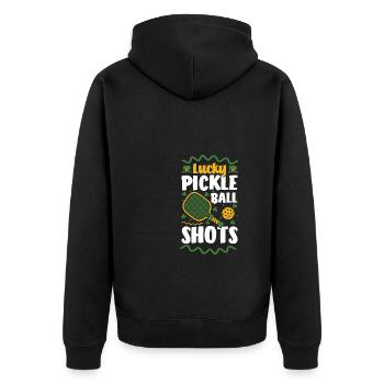 Joueur de pickleball Cadeau de chandail de la Saint-Patrick - Veste à capuche bio Premium Unisexe - noir - Dos - Nico (187cm)