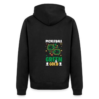 Joueur de pickleball Cadeau de chandail de la Saint-Patrick - Veste à capuche bio Premium Unisexe - noir - Dos - Nico (187cm)