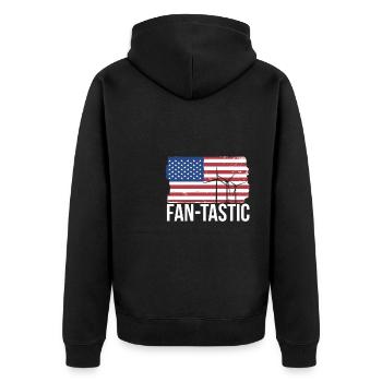 Cadeau de chemise Fan-Tastic Flag des États-Unis - Veste à capuche bio Premium Unisexe - noir - Dos - Nico (187cm)