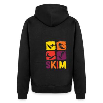 Cadeau de chemise Vintage Retro Skim - Veste à capuche bio Premium Unisexe - noir - Dos - Nico (187cm)