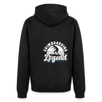 Cadeau de chemise Skimboarding Legend - Veste à capuche bio Premium Unisexe - noir - Dos - Nico (187cm)
