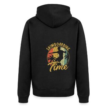 Cadeau de chemise Skimboarding Time - Veste à capuche bio Premium Unisexe - noir - Dos - Nico (187cm)