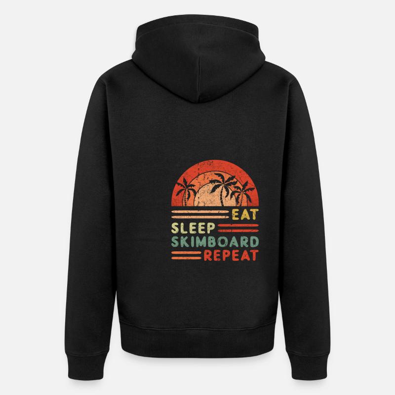 Manger Sommeil Skimboard Répéter - Veste à capuche bio Premium Unisexe - noir