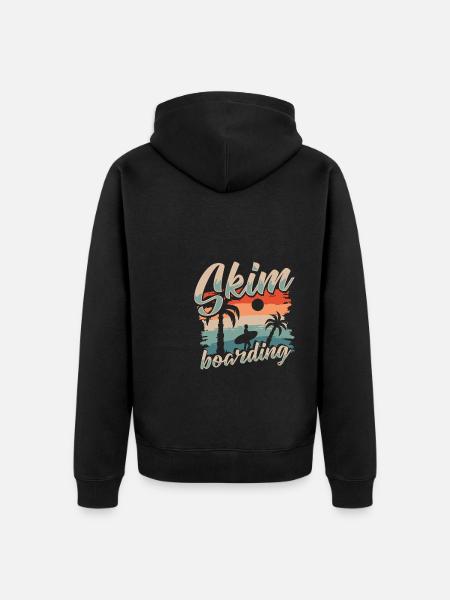 Skim Boarding Shirt Geschenk - Unisex Premium Bio Zip Hoodie - Schwarz