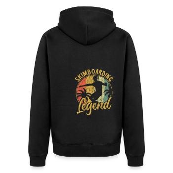 Skimboarding Legend Shirt Gift - Unisex Premium Organic Zip Hoodie - black - Back - Nico (187cm)