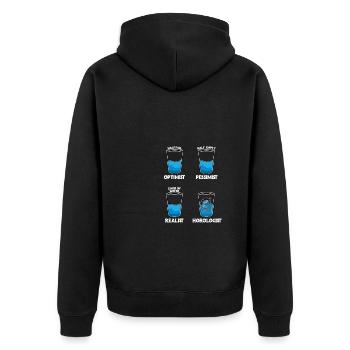 Optimiste Pesimiste Horologiste - Veste à capuche bio Premium Unisexe - noir - Dos - Nico (187cm)