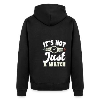 Ce n’est pas seulement une chemise de collection de montres - Veste à capuche bio Premium Unisexe - noir - Dos - Nico (187cm)