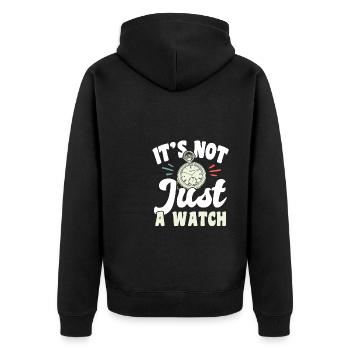 Ce n’est pas seulement une chemise de collection de montres - Veste à capuche bio Premium Unisexe - noir - Dos - Nico (187cm)